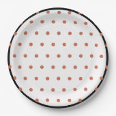 Terra Cotta Polka Dots Black Trim Pappteller (Vorderseite)