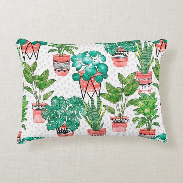 Terra cotta Pots Pflanze Aqua House Nahtlos  Dekokissen (Vorderseite)