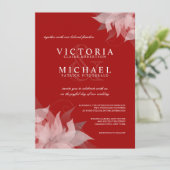 Terra Cotta Red & White Floral Wedding Einladungen (Stehend Vorderseite)