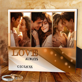 Terra Cotta Retro Boho Foto Wedding Plaque Fotoplatte