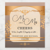 Terra Cotta Rose Gold Wedding Wine Label Weinetikett (Einzelnes Label)