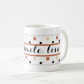 Terra Cotta Sand Polka Dots Zitat Kaffeetasse (VorderseiteRechts)