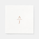 Terra Cotta Simple Monogram Wedding Napkins Serviette (Vorderseite)