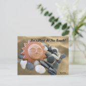 Terra Cotta Sun mit Felsen und Sand Postkarte (Stehend Vorderseite)