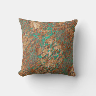 Terra Cotta Turquoise Grunge Plaster Effekt Kissen Für Draußen