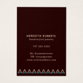 Terra Cotta Turquoise Tribal Earring Display Card (Rückseite)