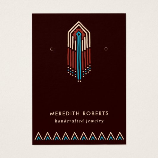 Terra Cotta Turquoise Tribal Earring Display Card (Vorderseite)