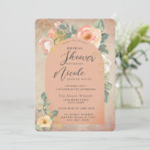 Terra Cotta Tuscany Honey Rose Brautparty Einladung (Stehend Vorderseite)