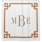 Terra Cotta und der weiße griechische Schlüssel | Duschvorhang (Vorderseite)