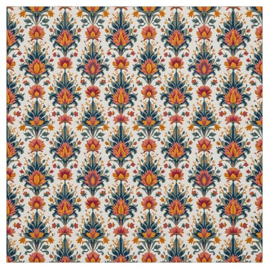 Terra Cotta und Green Vintag Damask Stoff (Muster)