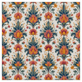 Terra Cotta und Green Vintag Damask Stoff (Nahaufnahme)