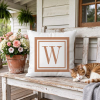 Terra Cotta und White Classic Square Monogram