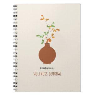 Terra Cotta Vase Self Care Wellness Journal Notizblock