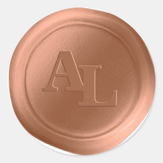 Terra Cotta Wax Siegel Monogram Wedding Stickers (Vorderseite)