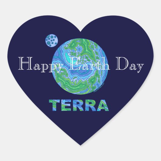 Terra Earth Art Happy Earth Day Stickers (Vorderseite)