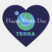 Terra Earth Art Happy Earth Day Stickers