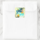 Terra - Green Abstract Design Quadratischer Aufkleber (Tasche)