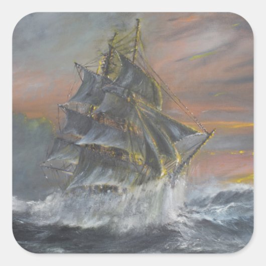 Terra Nova dringt in die wilde Gale Dawn Quadratischer Aufkleber (Vorderseite)