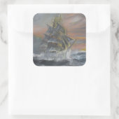 Terra Nova dringt in die wilde Gale Dawn Quadratischer Aufkleber (Tasche)