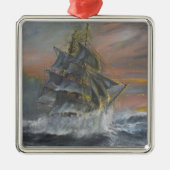 Terra-Nova geht in eine heftige Sturm-Dämmerung Silbernes Ornament (Vorne)