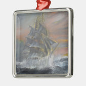 Terra-Nova geht in eine heftige Sturm-Dämmerung Silbernes Ornament (Links)