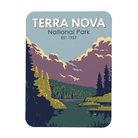 Terra Nova Nationalpark Kanada Reisen Kunst Vintag Magnet (Vertikal)