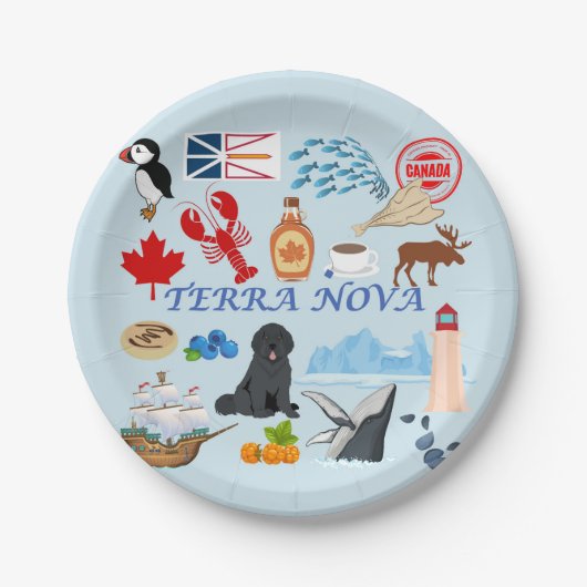 Terra Nova Neufundland Pappteller (Vorderseite)