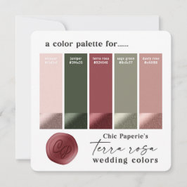 Terra Rosa Rosa Summer Wedding Color Card Einladung
