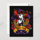 Terra Rose Gothic Tattooed Fantasy Fee Postkarte (Vorne/Hinten)
