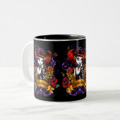 Terra-Rose tätowierte dunkle Feen-Fantasie-Tasse Zweifarbige Tasse (Vorderseite Links)