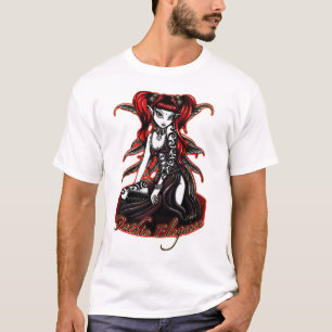 "Terra-" Rot tätowierte feenhafte Spitze T-Shirt