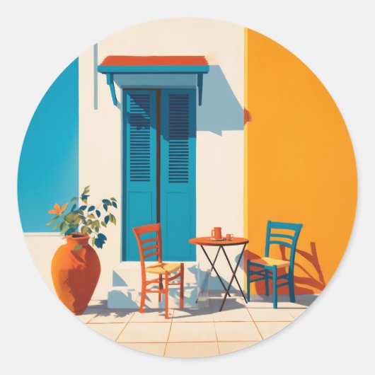 Terrace Bliss Runder Aufkleber (Vorderseite)