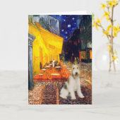Terrace Cafe - wire Fox Terrier #1 Karte (Gelbe Blume)