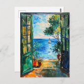 Terrace View of Mediterranean sea Postkarte (Vorne/Hinten)