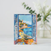 Terrace View of Mediterranean sea Postkarte (Stehend Vorderseite)