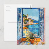 Terrace View of Mediterranean sea Postkarte (Vorne/Hinten)