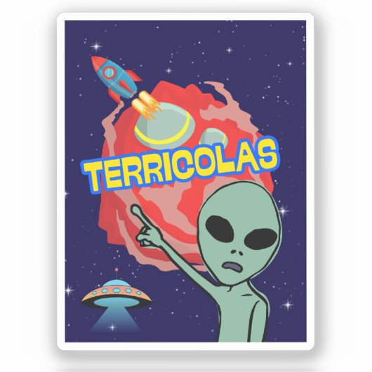 Terracolas - Alien-Angst vor Menschen Aufkleber (Vorderseite)