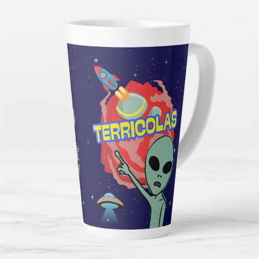 Terracolas - Alien-Angst vor Menschen Milchtasse (Rechte Ecke)