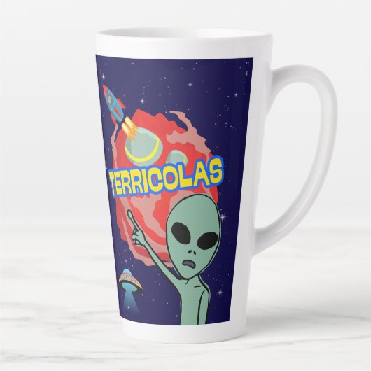 Terracolas - Alien-Angst vor Menschen Milchtasse (Rechts)