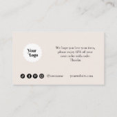 Terracota Bestellung Vielen Dank für Ihr kleines B Visitenkarte (Rückseite)