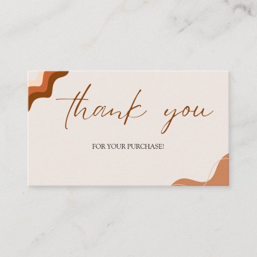 Terracota Bestellung Vielen Dank für Ihr kleines B Visitenkarte (Vorderseite)