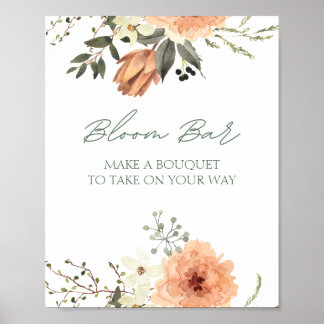 Terracota Blume Bloom Bar Floral Bar Poster