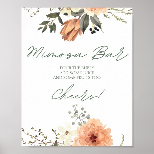 Terracota Blume Mimosa Bar Poster (Vorne)