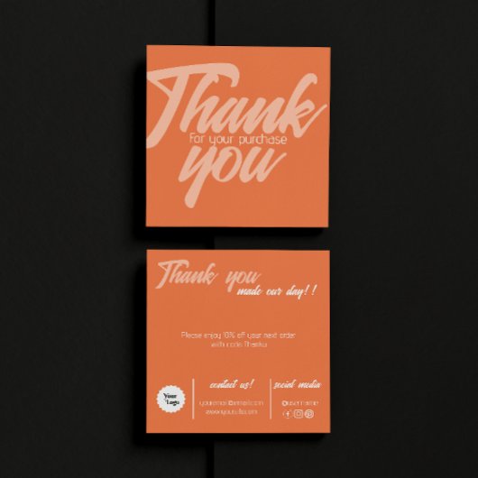 Terracota dankt Ihnen für Ihren Einkauf Quadratische Visitenkarte