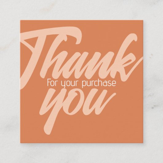 Terracota dankt Ihnen für Ihren Einkauf Quadratische Visitenkarte (Vorderseite)
