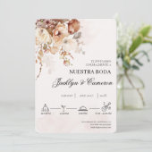 Terracota Floral Spanish Wedding Einladung (Stehend Vorderseite)