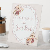 Terracota florale Babydusche Gästebuch Sockelschild (In Situ)