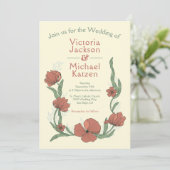 Terracota Handwerker Blumenzwiebeleinladungen Einladung (Stehend Vorderseite)