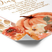 Terracota Pumpkin Baby Dusche Nachttaucher Poster (Ecke)