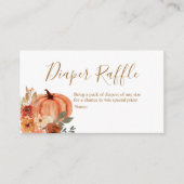 Terracota Pumpkin Boho Arch Floral Diaper Raffle Begleitkarte (Vorderseite)